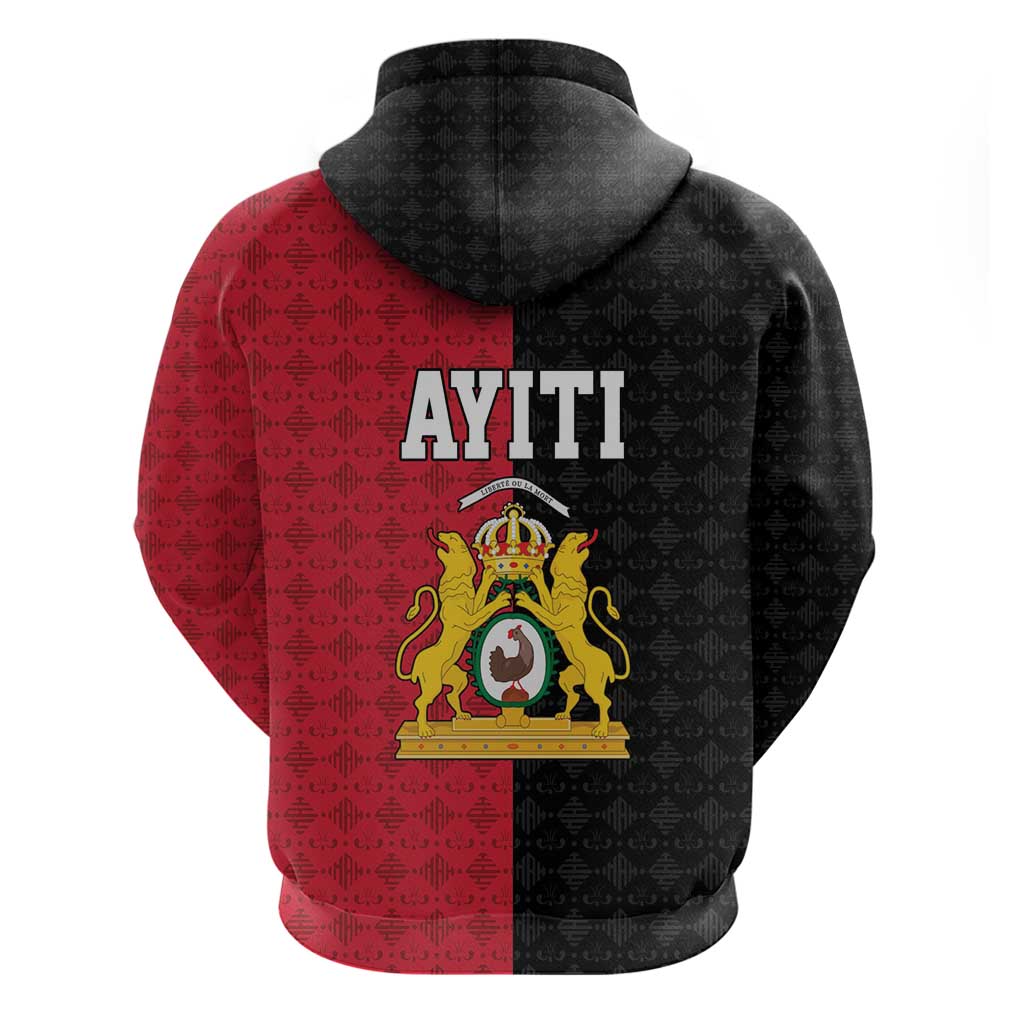 Afro-Haitians Empire of Haiti 1804-1806 Zip Hoodie Fleur-De-Lis Veves Motif - African Pride