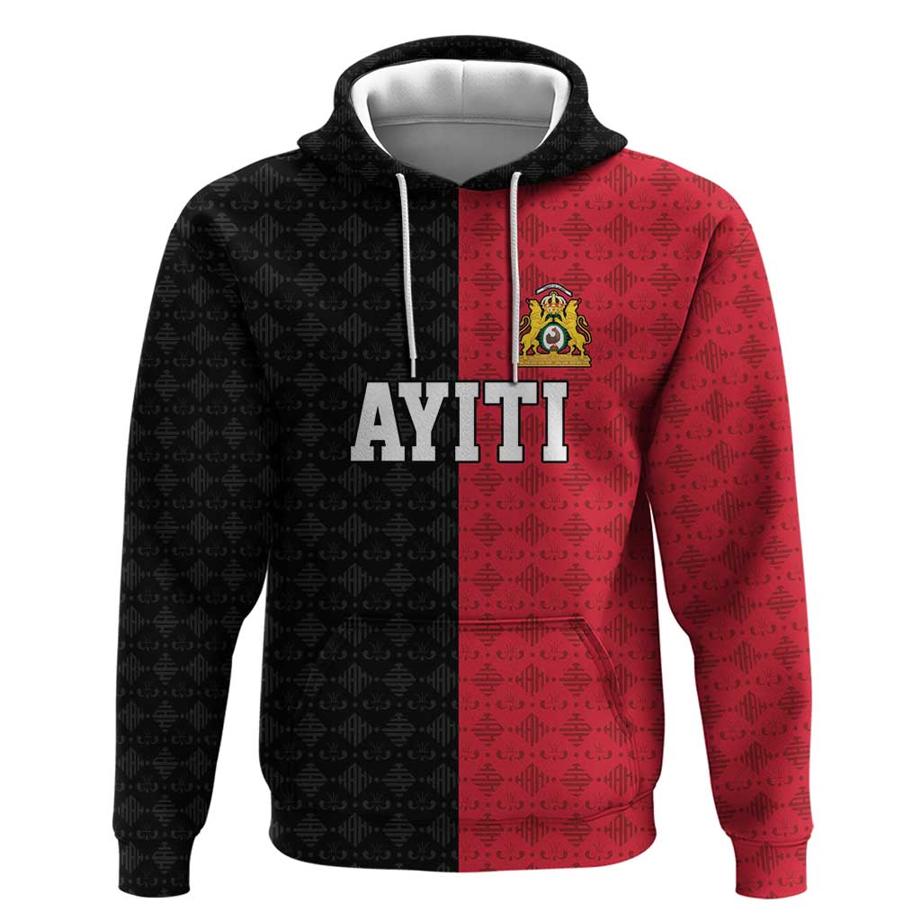 Afro-Haitians Empire of Haiti 1804-1806 Zip Hoodie Fleur-De-Lis Veves Motif - African Pride