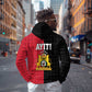 Afro-Haitians Empire of Haiti 1804-1806 Zip Hoodie Fleur-De-Lis Veves Motif - African Pride