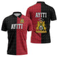 Afro-Haitians Empire of Haiti 1804-1806 Zipper Polo Shirt Fleur-De-Lis Veves Motif - African Pride
