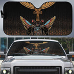 Winged Egypt Cats Auto Sun Shade Hieroglyphs Alphabet Pattern