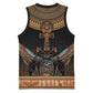 Winged Egypt Cats Basketball Jersey Hieroglyphs Alphabet Pattern - African Pride