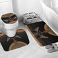 Winged Egypt Cats Bathroom Set Hieroglyphs Alphabet Pattern