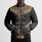 Winged Egypt Cats Bomber Puffer Jacket Hieroglyphs Alphabet Pattern