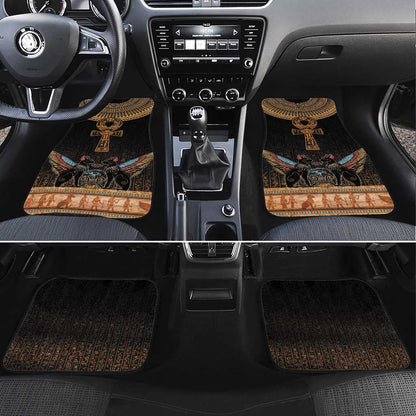 Winged Egypt Cats Car Mats Hieroglyphs Alphabet Pattern