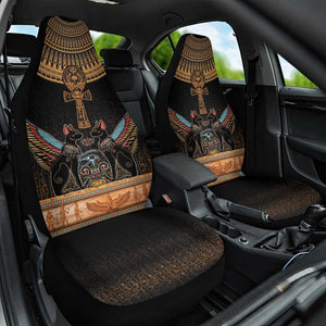 Winged Egypt Cats Car Seat Cover Hieroglyphs Alphabet Pattern