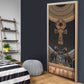 Winged Egypt Cats Door Cover Hieroglyphs Alphabet Pattern