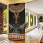 Winged Egypt Cats Door Cover Hieroglyphs Alphabet Pattern