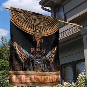 Winged Egypt Cats Garden Flag Hieroglyphs Alphabet Pattern