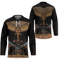 Winged Egypt Cats Hockey Jersey Hieroglyphs Alphabet Pattern