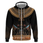 Winged Egypt Cats Hoodie Hieroglyphs Alphabet Pattern