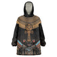 Winged Egypt Cats Kid Wearable Blanket Hoodie Hieroglyphs Alphabet Pattern