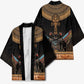 Winged Egypt Cats Kimono Hieroglyphs Alphabet Pattern