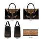 Winged Egypt Cats Leather Bag Hieroglyphs Alphabet Pattern