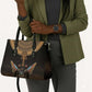 Winged Egypt Cats Leather Bag Hieroglyphs Alphabet Pattern