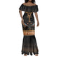 Winged Egypt Cats Mermaid Dress Hieroglyphs Alphabet Pattern
