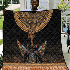Winged Egypt Cats Quilt Hieroglyphs Alphabet Pattern