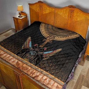 Winged Egypt Cats Quilt Hieroglyphs Alphabet Pattern