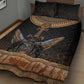 Winged Egypt Cats Quilt Bed Set Hieroglyphs Alphabet Pattern