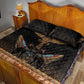 Winged Egypt Cats Quilt Bed Set Hieroglyphs Alphabet Pattern