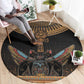 Winged Egypt Cats Round Carpet Hieroglyphs Alphabet Pattern