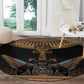 Winged Egypt Cats Round Carpet Hieroglyphs Alphabet Pattern