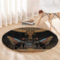 Winged Egypt Cats Round Carpet Hieroglyphs Alphabet Pattern