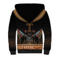 Winged Egypt Cats Sherpa Hoodie Hieroglyphs Alphabet Pattern