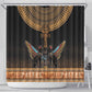 Winged Egypt Cats Shower Curtain Hieroglyphs Alphabet Pattern