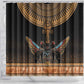 Winged Egypt Cats Shower Curtain Hieroglyphs Alphabet Pattern