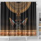 Winged Egypt Cats Shower Curtain Hieroglyphs Alphabet Pattern