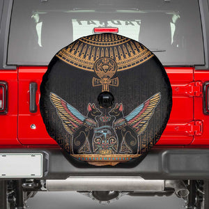 Winged Egypt Cats Spare Tire Cover Hieroglyphs Alphabet Pattern