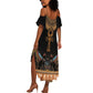 Winged Egypt Cats Summer Maxi Dress Hieroglyphs Alphabet Pattern