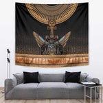 Winged Egypt Cats Tapestry Hieroglyphs Alphabet Pattern