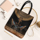 Winged Egypt Cats Tote Bag Hieroglyphs Alphabet Pattern