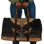 Winged Egypt Cats Travel Bag Hieroglyphs Alphabet Pattern