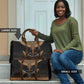 Winged Egypt Cats Travel Bag Hieroglyphs Alphabet Pattern
