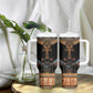 Winged Egypt Cats Tumbler With Handle Hieroglyphs Alphabet Pattern