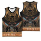 Ancient Egypt Scarab Beetle Basketball Jersey Hieroglyphs Alphabet Pattern - African Pride