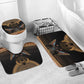 Ancient Egypt Scarab Beetle Bathroom Set Hieroglyphs Alphabet Pattern