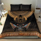 Ancient Egypt Scarab Beetle Bedding Set Hieroglyphs Alphabet Pattern