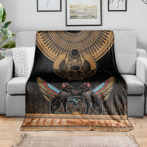 Ancient Egypt Scarab Beetle Blanket Hieroglyphs Alphabet Pattern