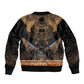 Ancient Egypt Scarab Beetle Bomber Jacket Hieroglyphs Alphabet Pattern
