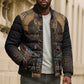 Ancient Egypt Scarab Beetle Bomber Puffer Jacket Hieroglyphs Alphabet Pattern