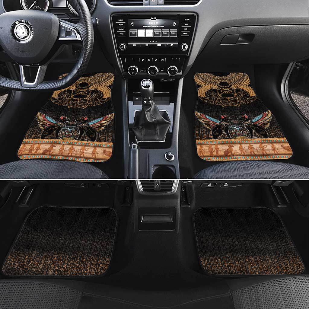 Ancient Egypt Scarab Beetle Car Mats Hieroglyphs Alphabet Pattern
