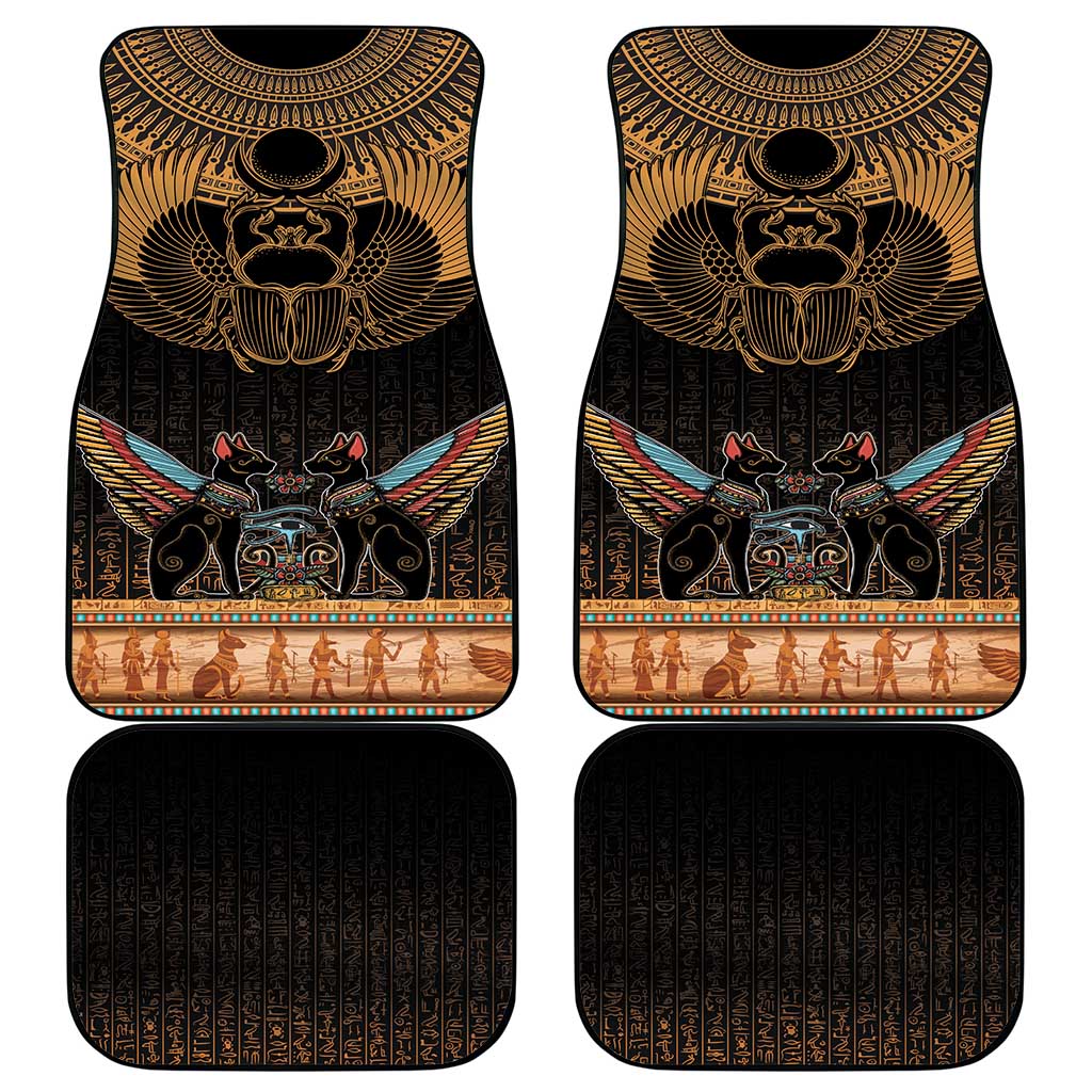 Ancient Egypt Scarab Beetle Car Mats Hieroglyphs Alphabet Pattern