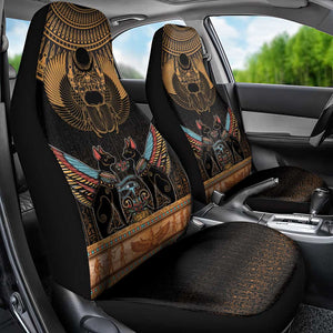 Ancient Egypt Scarab Beetle Car Seat Cover Hieroglyphs Alphabet Pattern