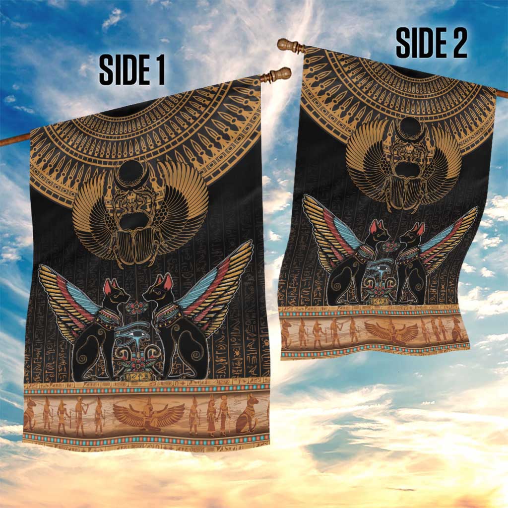 Ancient Egypt Scarab Beetle Garden Flag Hieroglyphs Alphabet Pattern