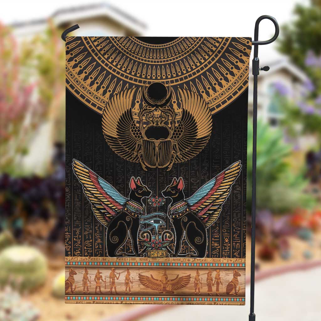 Ancient Egypt Scarab Beetle Garden Flag Hieroglyphs Alphabet Pattern