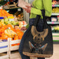 Ancient Egypt Scarab Beetle Grocery Bag Hieroglyphs Alphabet Pattern